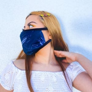 Healing stone obsidian printed face mask